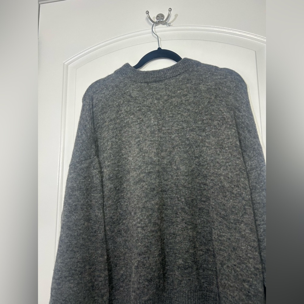 Anthropologie PILCRO Juno Crewneck Grey Wool Blend Sweater Size S preppy chic - Picture 12 of 16